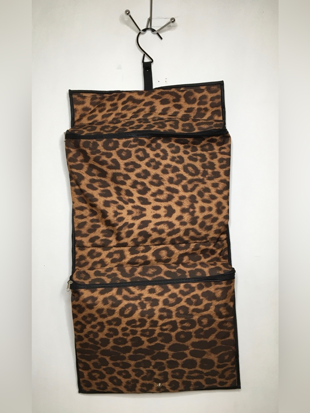 Leopard Print Hanging Organizer - Brown Black